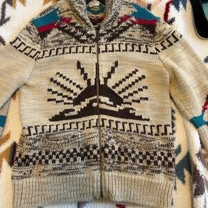 Like New Southwestern Alpaca Cardigan